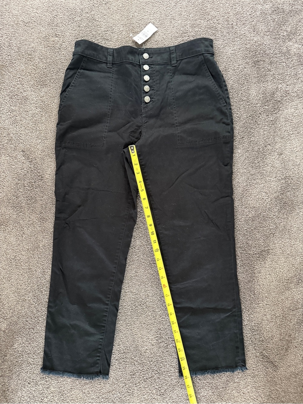Loft NWT Black Button-Front Straight Leg Pants